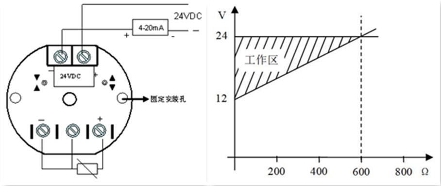 PT100温度变送器接线图 PT100温度变送器接线图